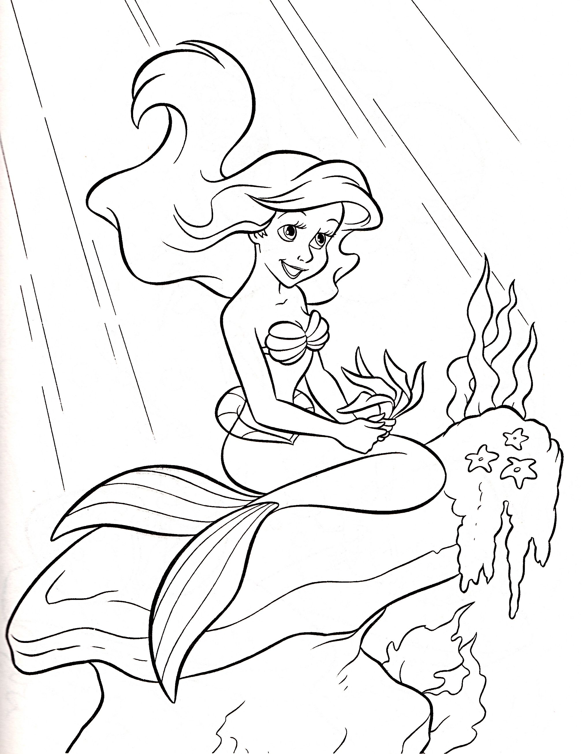 Princesa Ariel Para Colorir