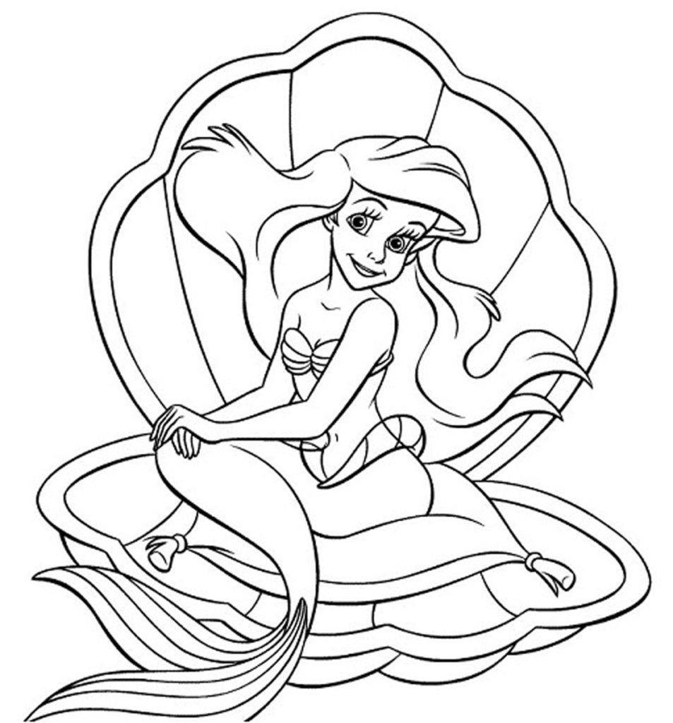 Ariel: La sirenita dibujos para colorear 