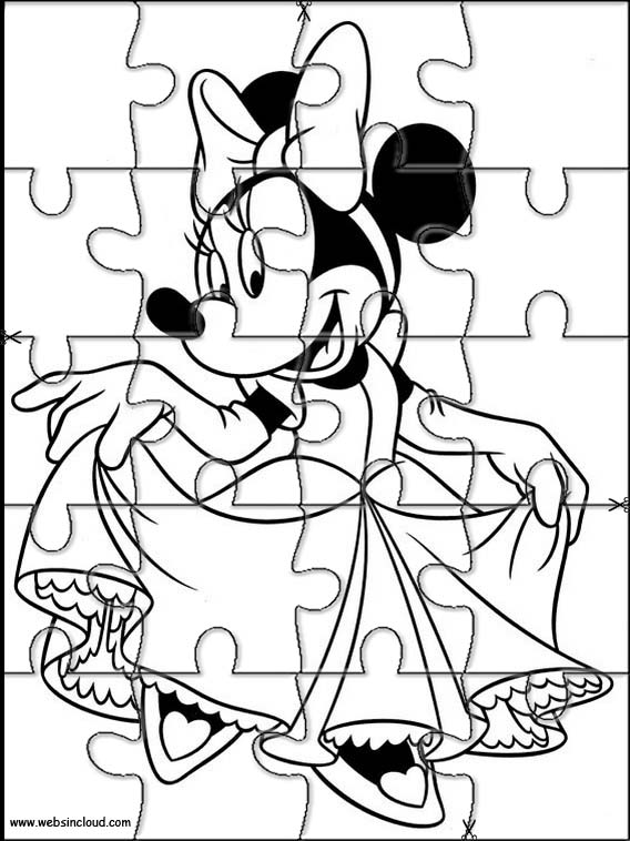 Minnie Y Mickey Mouse Puzzles Para Colorear Y Recortar Bebeazul Top
