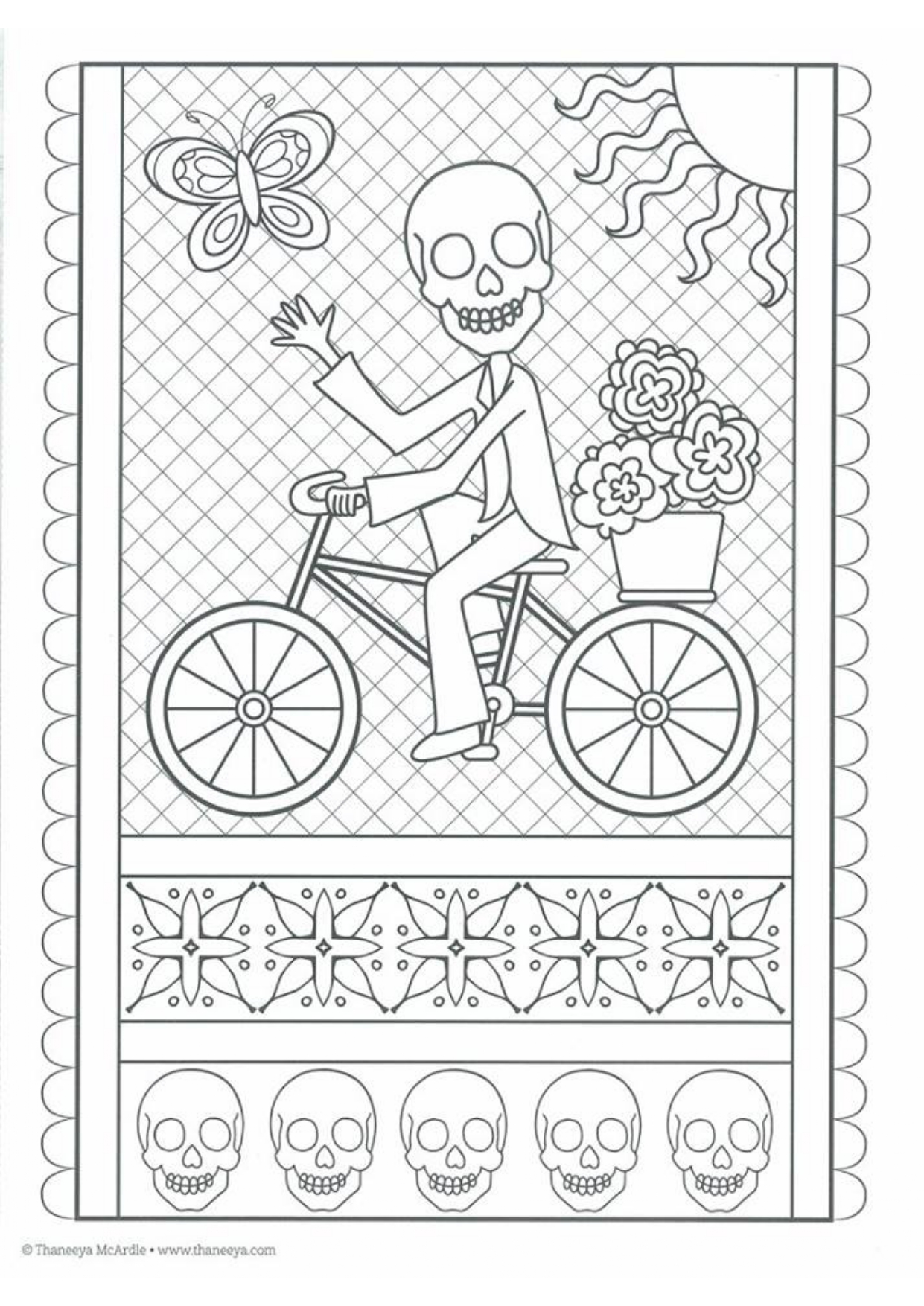 Calaveras para imprimir, colorear y decorar la casa en Halloween