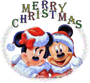 Mickey y Minnie mousse gif animado con Merry Christmas