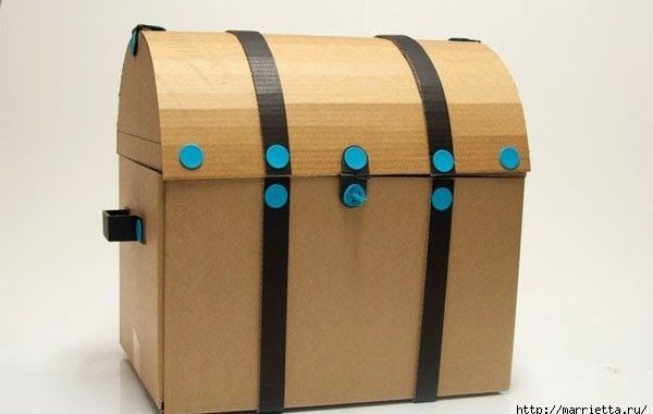 Baúl para juguetes hecho con una caja de cartón | Bebeazul.top