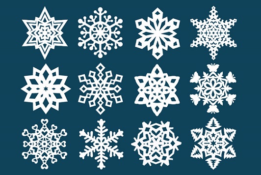 12 Copos de nieve de papel (INCLUYE PLANTILLA) Copo de nieve dibujo, Copos  de nieve de papel, Copos de nieve, copos de nieve