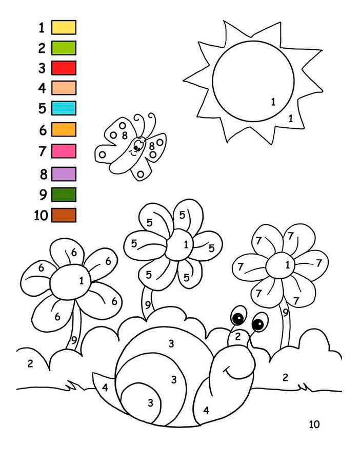 Ficha 14 para pintar con números