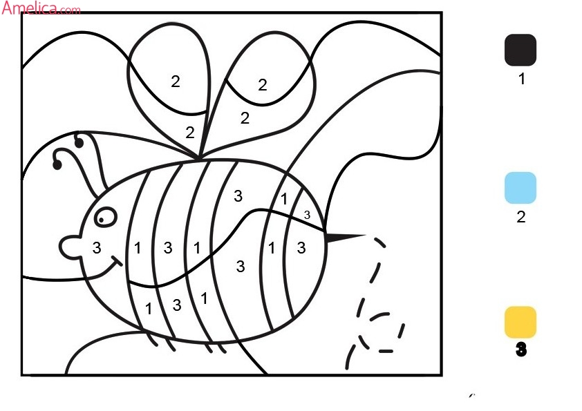 Ficha 3 para pintar con números