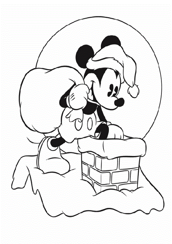 Fichas de Mickey y Minnie Mouse de Navidad para colorear -1