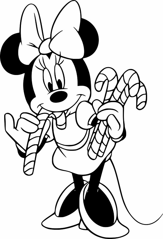 Fichas de Mickey y Minnie Mouse de Navidad para colorear -2