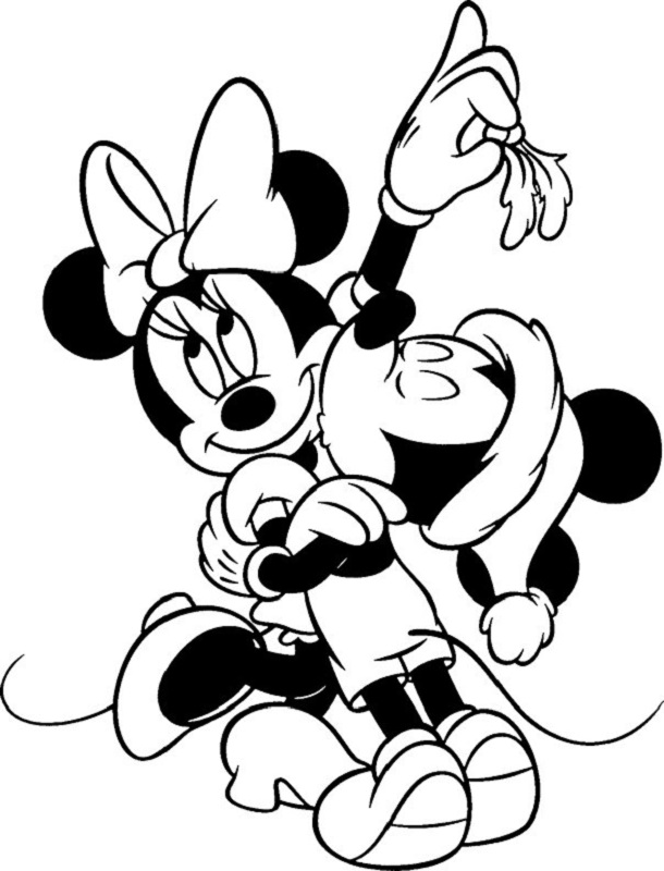 Fichas de Mickey y Minnie Mouse de Navidad para colorear -6