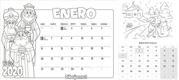 Calendario Para 2020 De Domingo A Sabado Llama Linda En Bufanda