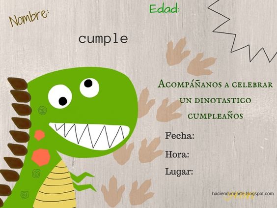 Invitaciones de Cumpleaños de Dinosaurios