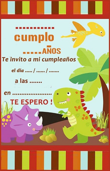 Invitaciones de Cumpleaños de Dinosaurios