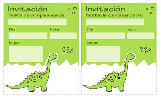 Invitaciones de Cumpleaños de Dinosaurios
