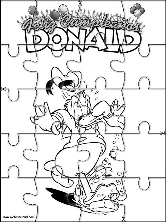 Donald patinando con una pastilla de jabón, puzzle