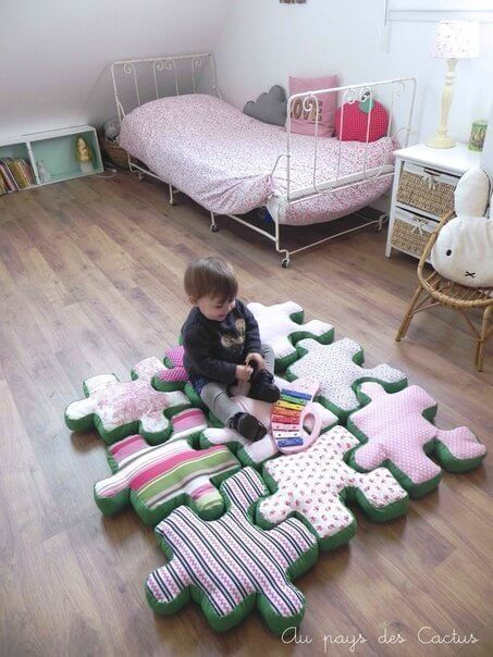 novedades para niños, alfombras con formas de puzzles