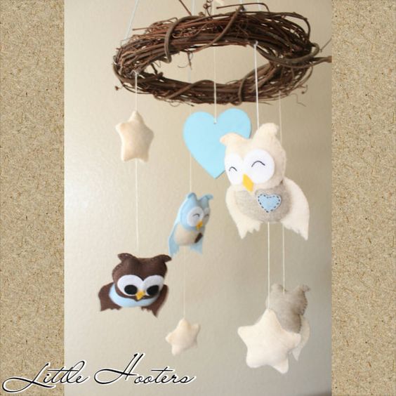 decoración para bebés con búhos