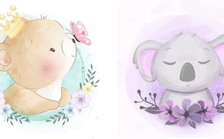 25 Ilustraciones infantiles imprimibles - Ositos y Koalas