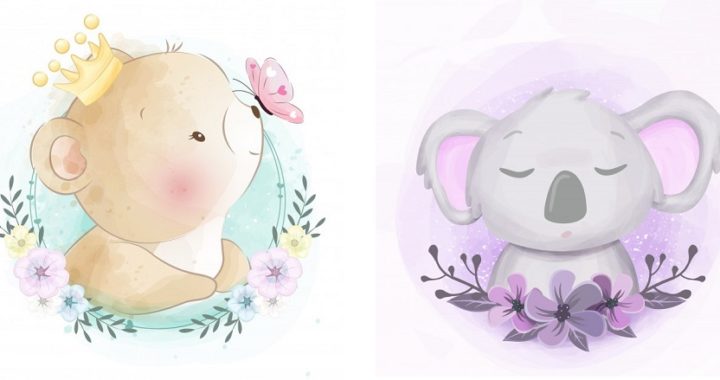 25 Ilustraciones infantiles imprimibles - Ositos y Koalas