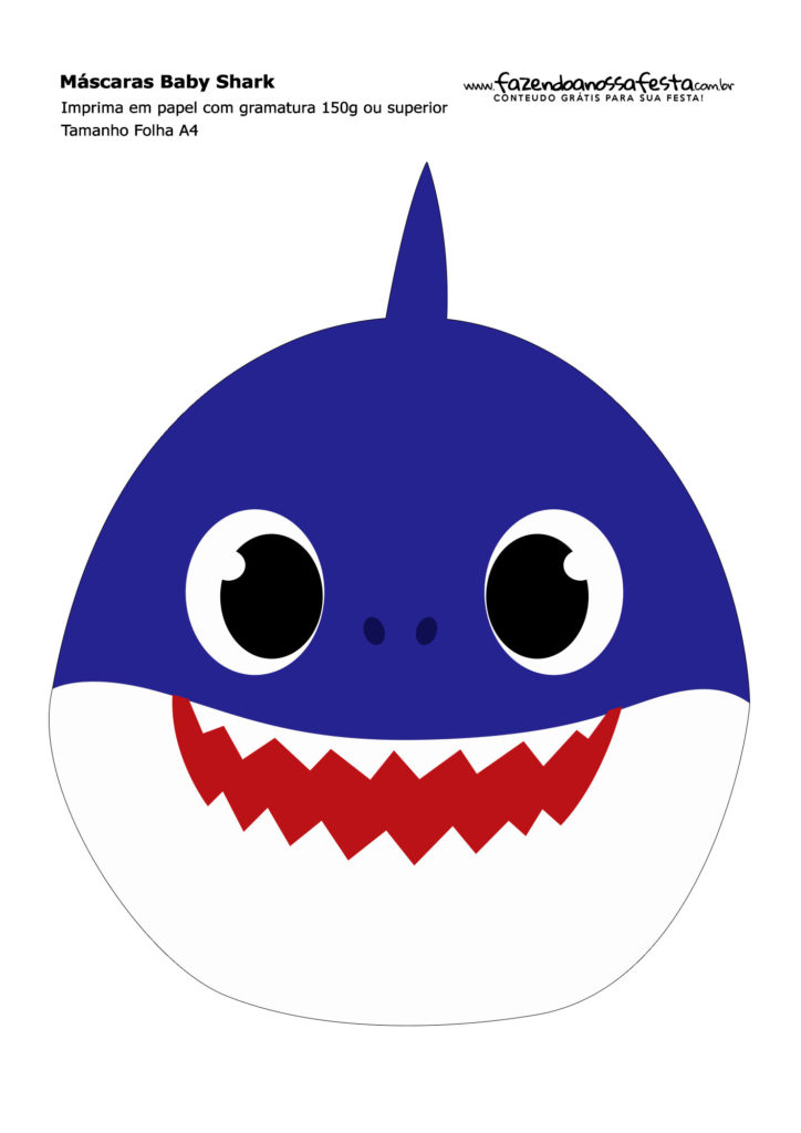 máscara tiburón imprimible