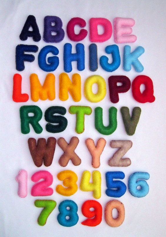 moldes letras alfabeto fieltro tela
